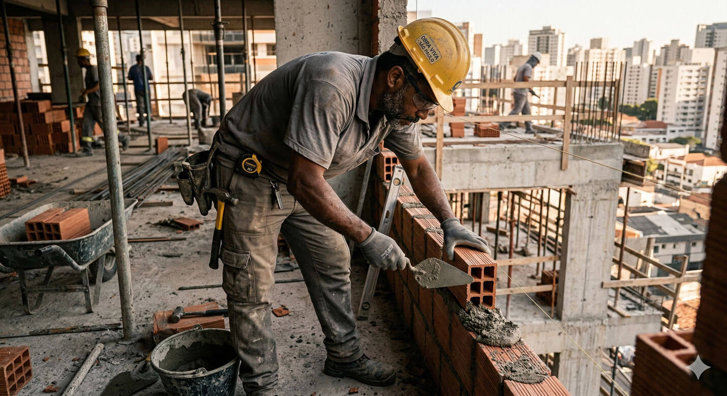 Obra de reforma e construção realizada por Marcos Oliveira na Zona Leste de São Paulo